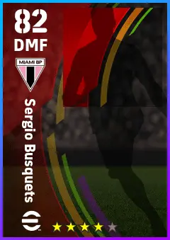 Sergio Busquets eFootball 2026 player card — 82 OVR DMF
