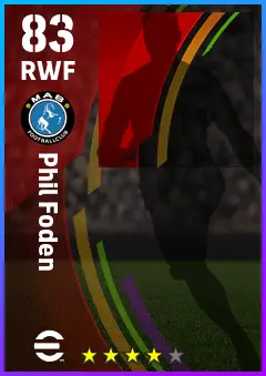 Phil Foden eFootball 2026 player card — 83 OVR RWF