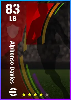 Alphonso Davies eFootball 2026 player card — 83 OVR LB
