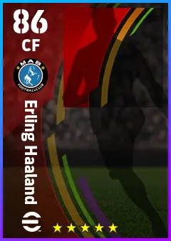 Erling Haaland eFootball 2026 player card — 86 OVR CF