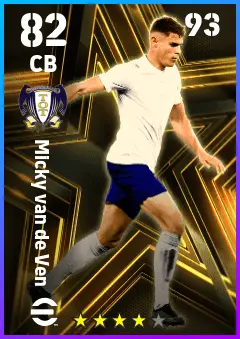 Micky van de Ven eFootball 2026 player card — 82 OVR CB