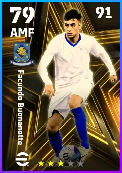 Facundo Buonanotte eFootball 2026 player card — 79 OVR AMF
