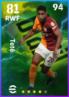 Tete eFootball 2026 player card — 81 OVR RWF