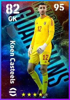 Koen Casteels eFootball 2026 player card — 82 OVR GK