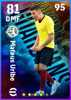 Mateus Uribe eFootball 2026 player card — 81 OVR DMF