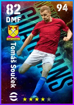 Tomas Soucek eFootball 2026 player card — 82 OVR DMF