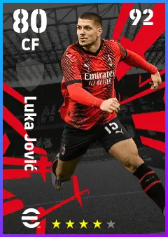 Luka Jovic eFootball 2026 player card — 80 OVR CF