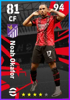 Noah Okafor eFootball 2026 player card — 81 OVR CF