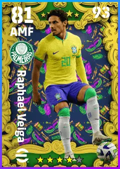 Raphael Veiga eFootball 2026 player card — 81 OVR AMF