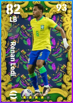 Renan Lodi eFootball 2026 player card — 82 OVR LB