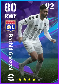 Rachid Ghezzal eFootball 2026 player card — 80 OVR RWF