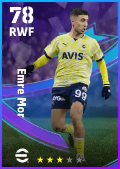 Emre Mor eFootball 2026 player card — 78 OVR RWF