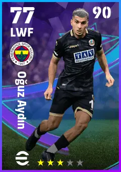 Oguz Aydin eFootball 2026 player card — 77 OVR LWF