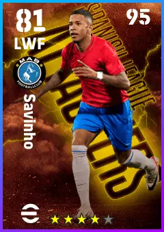 Savinho eFootball 2026 player card — 81 OVR LWF
