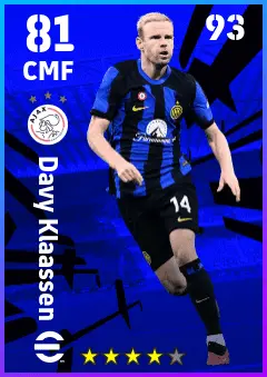 Davy Klaassen eFootball 2026 player card — 81 OVR CMF