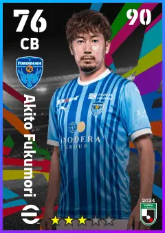 Akito Fukumori eFootball 2026 player card — 76 OVR CB