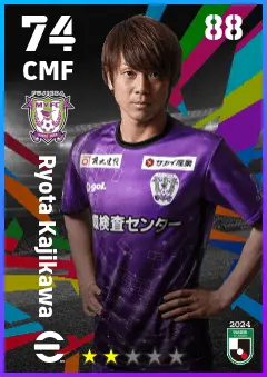 Ryota Kajikawa eFootball 2026 player card — 74 OVR CMF
