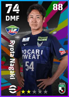 Ryota Nagaki eFootball 2026 player card — 74 OVR DMF
