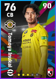 Tomoya Inukai eFootball 2026 player card — 76 OVR CB