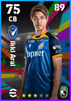 Ikki Arai eFootball 2026 player card — 75 OVR CB
