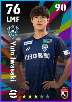 Yuto Iwasaki eFootball 2026 player card — 76 OVR LMF
