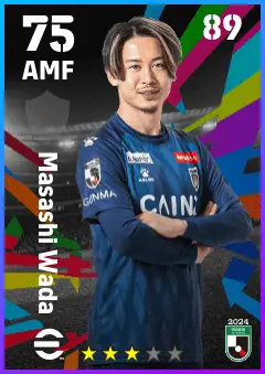 Masashi Wada eFootball 2026 player card — 75 OVR AMF
