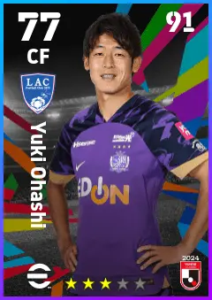 Yuki Ohashi eFootball 2026 player card — 77 OVR CF