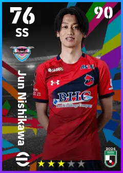 Jun Nishikawa eFootball 2026 player card — 76 OVR SS