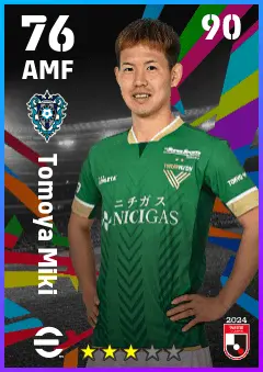 Tomoya Miki eFootball 2026 player card — 76 OVR AMF