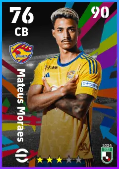 Mateus Moraes eFootball 2026 player card — 76 OVR CB