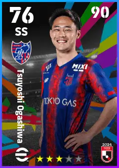Tsuyoshi Ogashiwa eFootball 2026 player card — 76 OVR SS