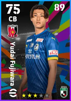 Yudai Fujiwara eFootball 2026 player card — 75 OVR CB