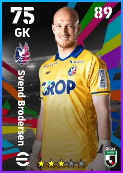 Svend Brodersen eFootball 2026 player card — 75 OVR GK