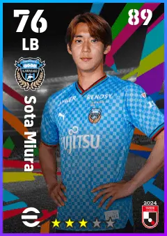 Sota Miura eFootball 2026 player card — 76 OVR LB