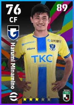 Harumi Minamino eFootball 2026 player card — 76 OVR CF