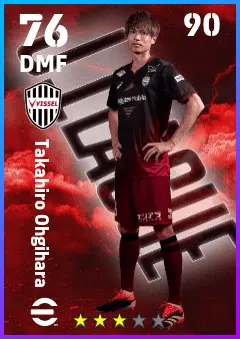Takahiro Ohgihara eFootball 2026 player card — 76 OVR DMF