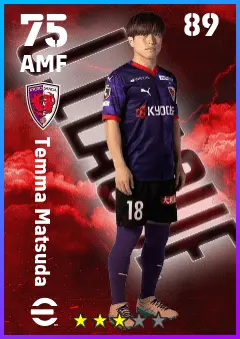 Temma Matsuda eFootball 2026 player card — 75 OVR AMF