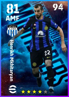 Henrikh Mkhitaryan eFootball 2026 player card — 81 OVR AMF