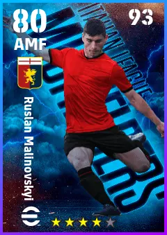 Ruslan Malinovskyi eFootball 2026 player card — 80 OVR AMF