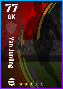 Yan Junling eFootball 2026 player card — 77 OVR GK
