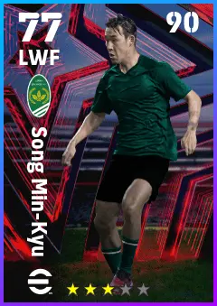 Song Min-Kyu eFootball 2026 player card — 77 OVR LWF