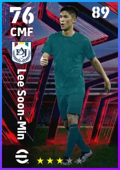 Lee Soon-Min eFootball 2026 player card — 76 OVR CMF