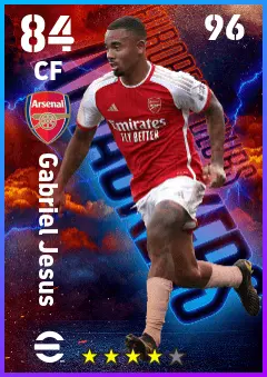 Gabriel Jesus eFootball 2026 player card — 84 OVR CF