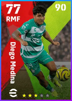 Diego Medina eFootball 2026 player card — 77 OVR RMF