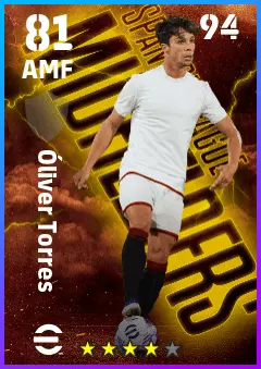 Oliver Torres eFootball 2026 player card — 81 OVR AMF