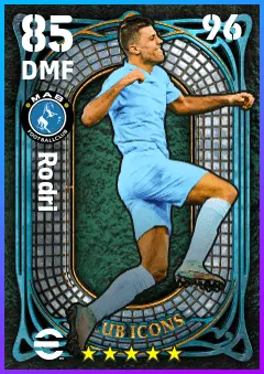 Rodri eFootball 2026 player card — 85 OVR DMF