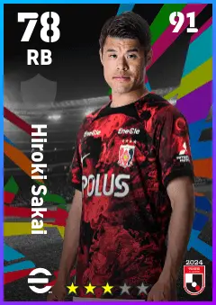Hiroki Sakai eFootball 2026 player card — 78 OVR RB