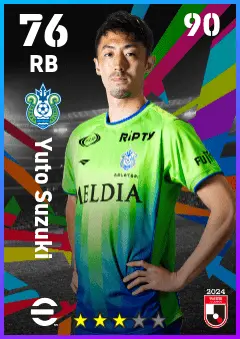 Yuto Suzuki eFootball 2026 player card — 76 OVR RB