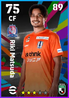 Riki Matsuda eFootball 2026 player card — 75 OVR CF
