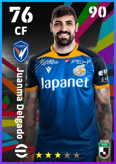 Juanma Delgado eFootball 2026 player card — 76 OVR CF